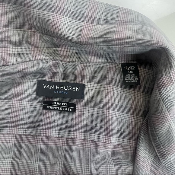 Van Heusen men’a gray button up shirt L m151-34 - Picture 4 of 4